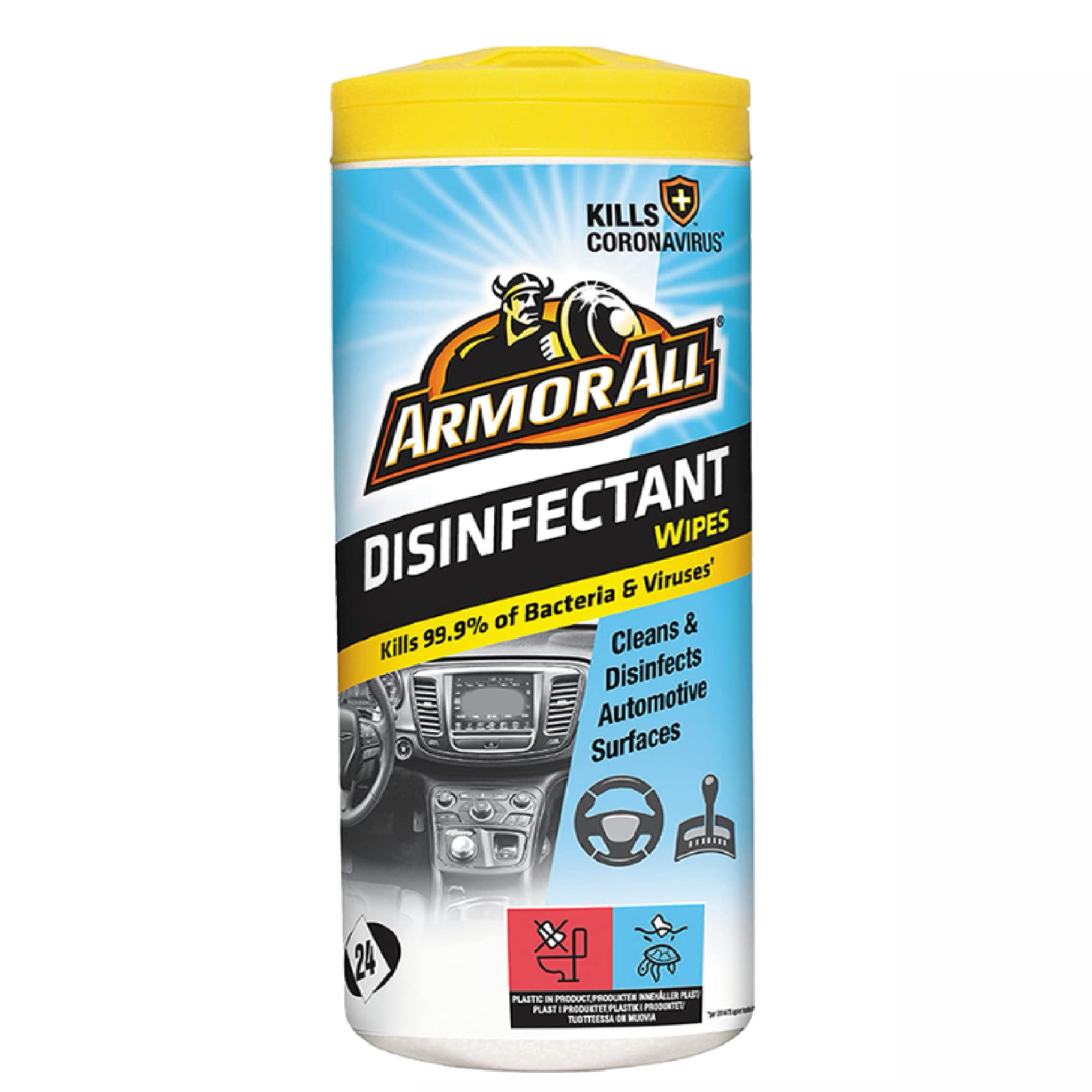 Armor All DISINFECTANT Wipes 24PC/Tub A15387